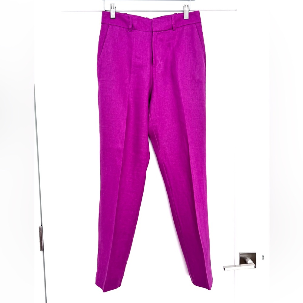 Mango Linen Fuchsia Women’s Dress Pants Size 2